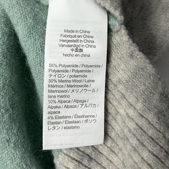 J Crew Sweater Womens M Gray Green Striped Turtleneck Supersoft Alpaca Wool - Picture 8 of 15